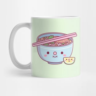 Cute Pho Rice Noodle And Lime Doodle Mug